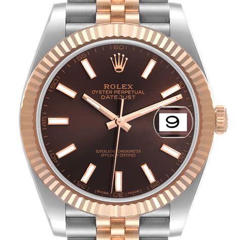 chocolate dial rolex datejust|rolex datejust 41mm rose gold.